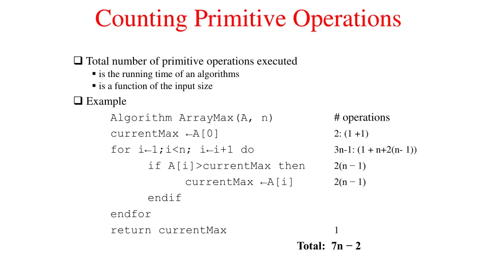 counting primitive operations