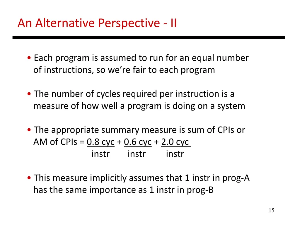 an alternative perspective ii