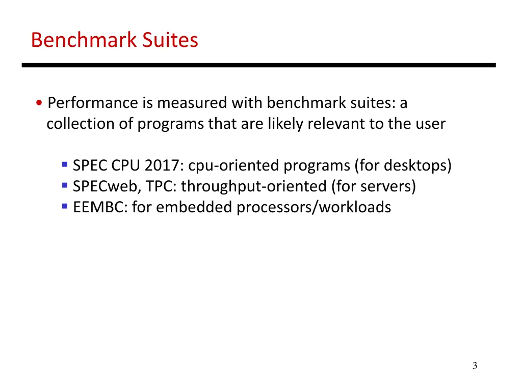 benchmark suites