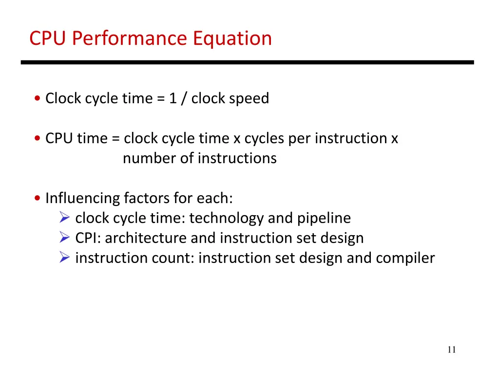 cpu performance equation