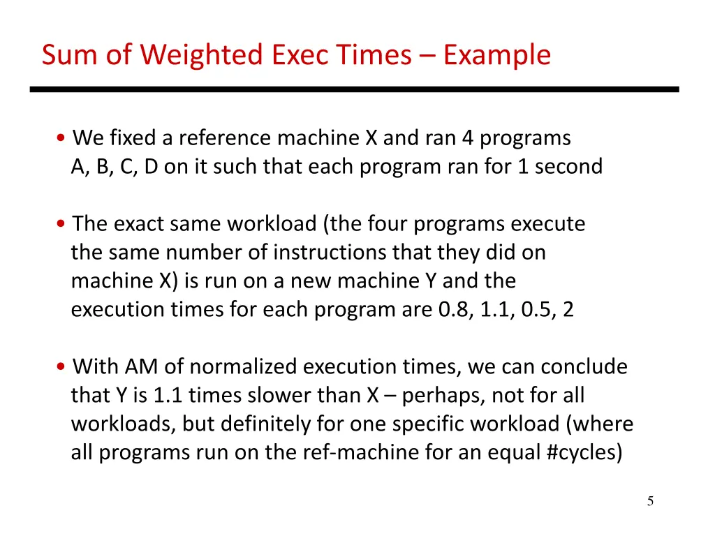 sum of weighted exec times example