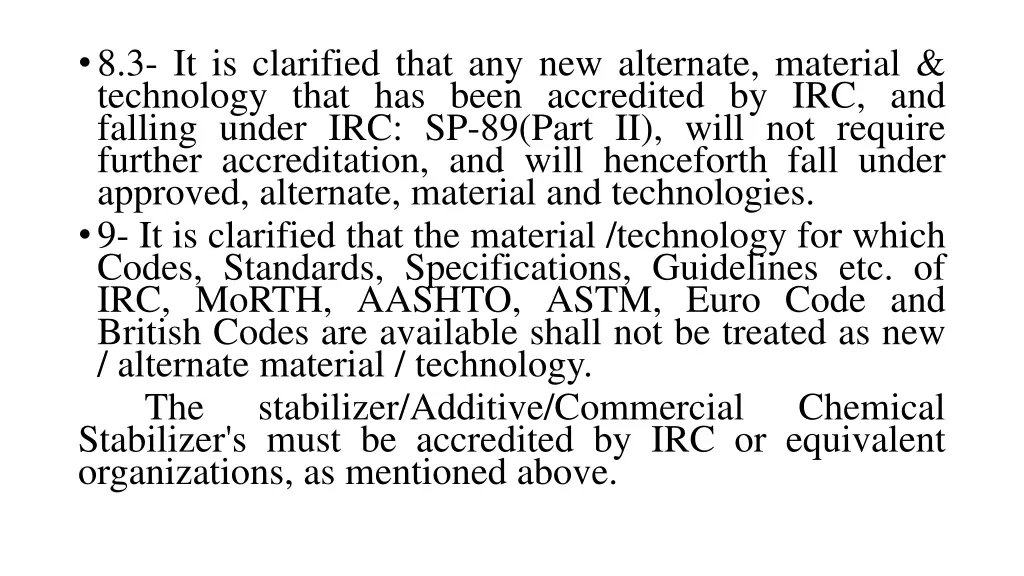 8 3 it is clarified that any new alternate
