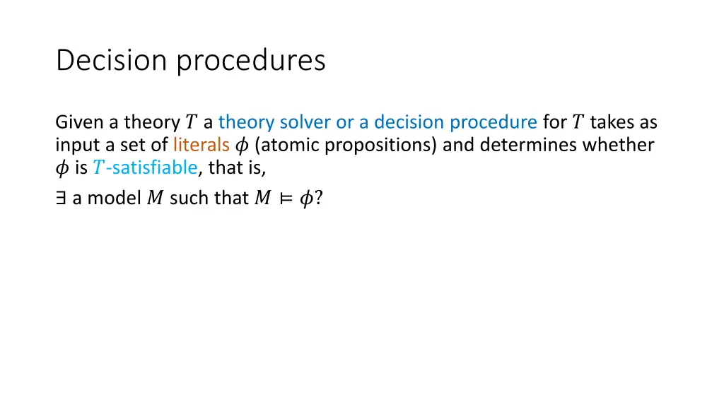decision procedures