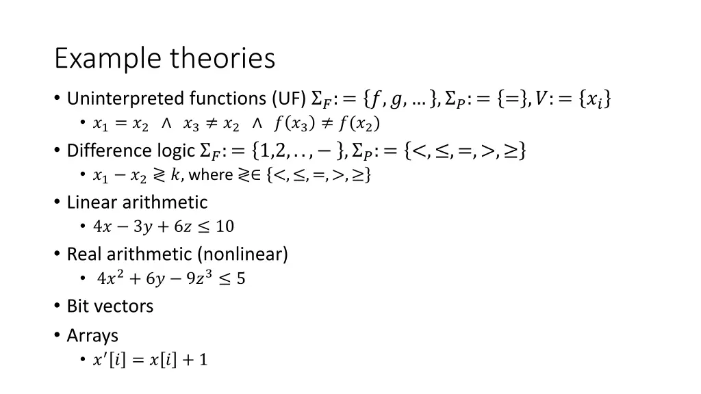 example theories