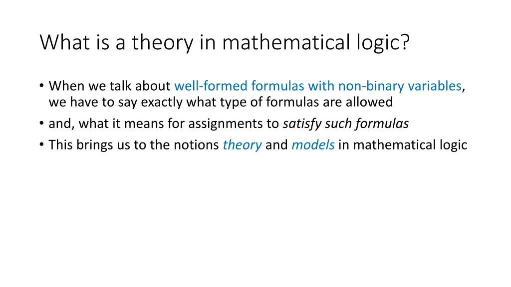what is a theory in mathematical logic