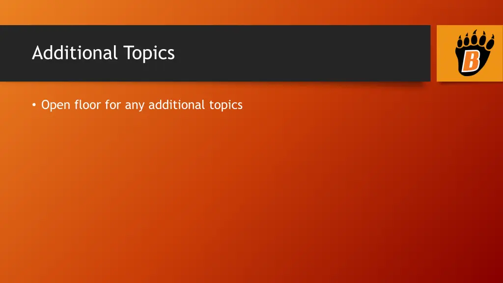 additional topics