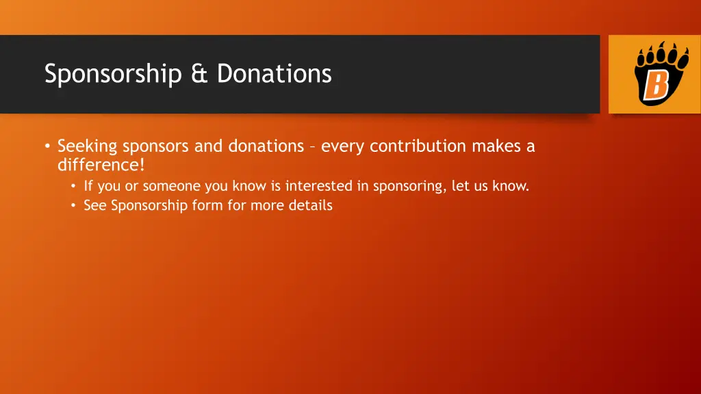 sponsorship donations