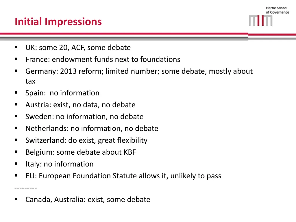 initial impressions