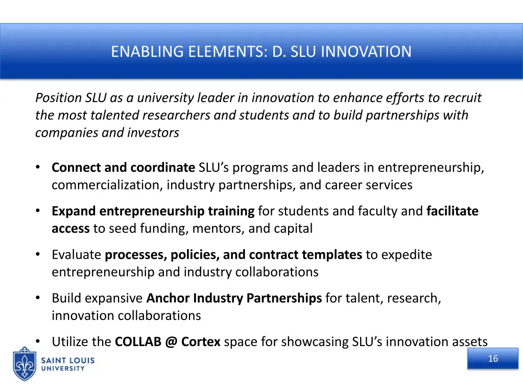enabling elements d slu innovation