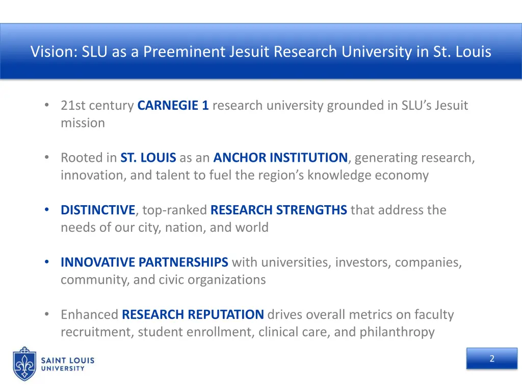 vision slu as a preeminent jesuit research