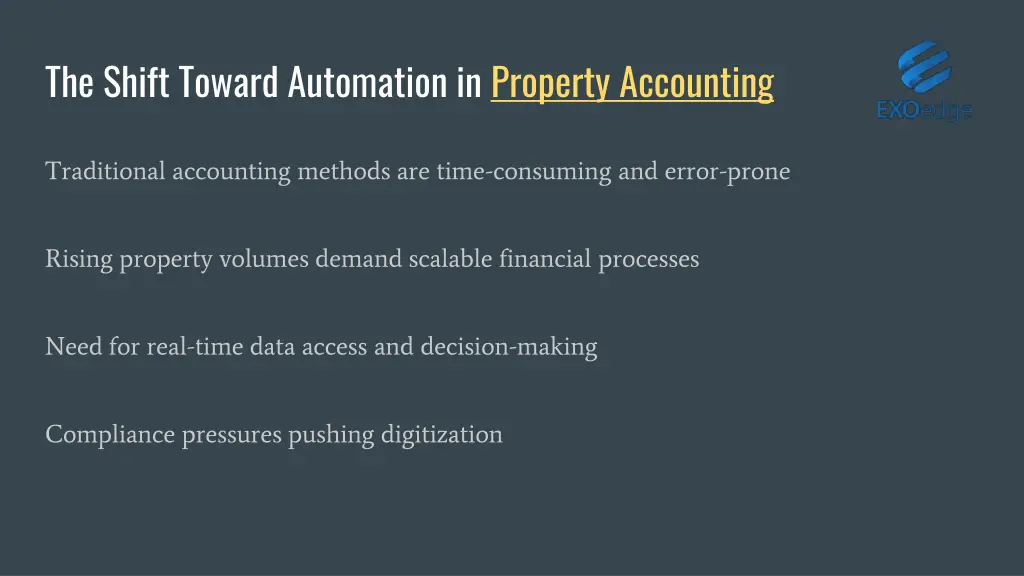 the shift toward automation in property accounting
