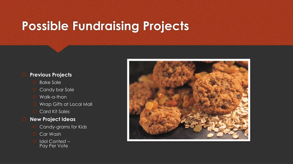 possible fundraising projects
