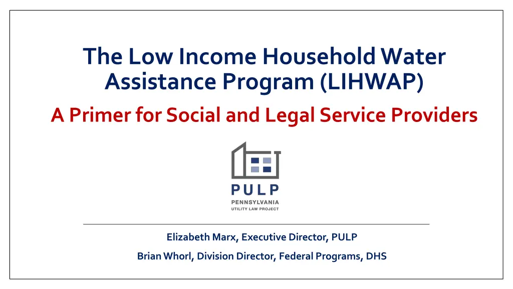 the low income household water assistance program