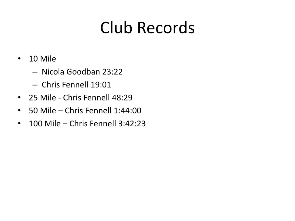 club records