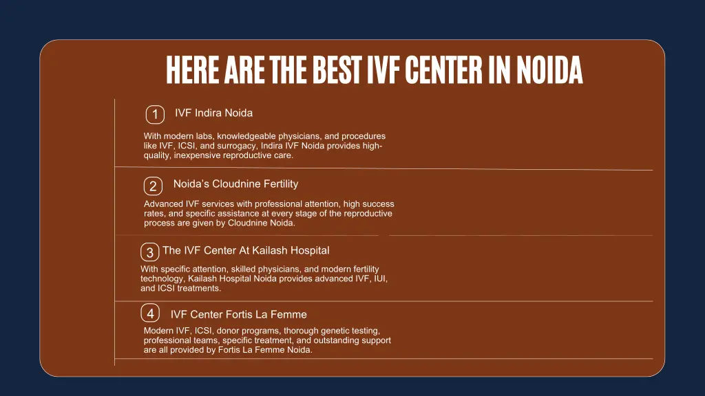 here are the best ivf center in noida