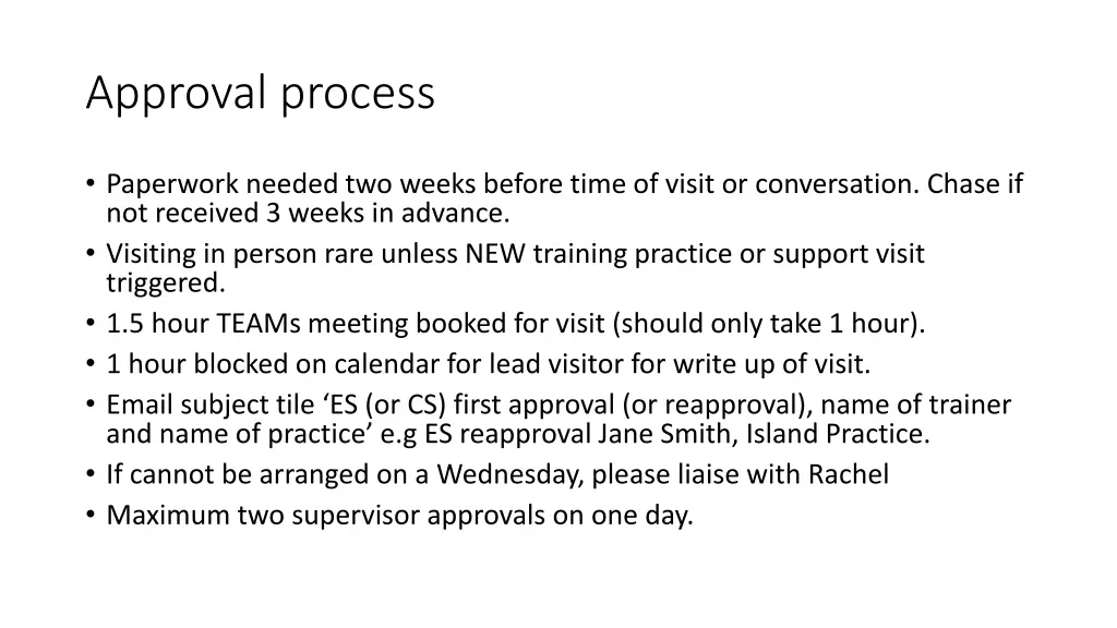 approval process