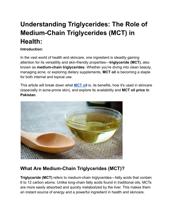 understanding triglycerides the role of medium