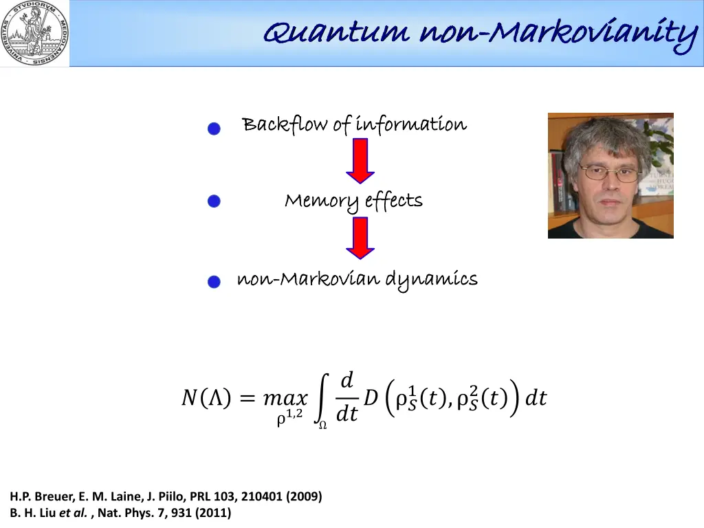 quantum non quantum non markovianity 3