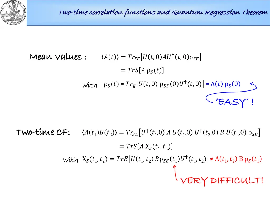two two time correlation functions and quantum 1