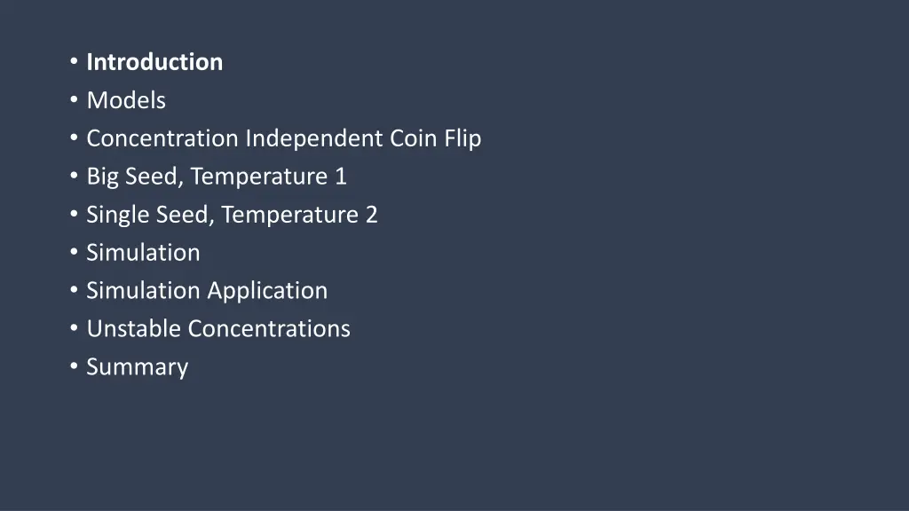 introduction models concentration independent