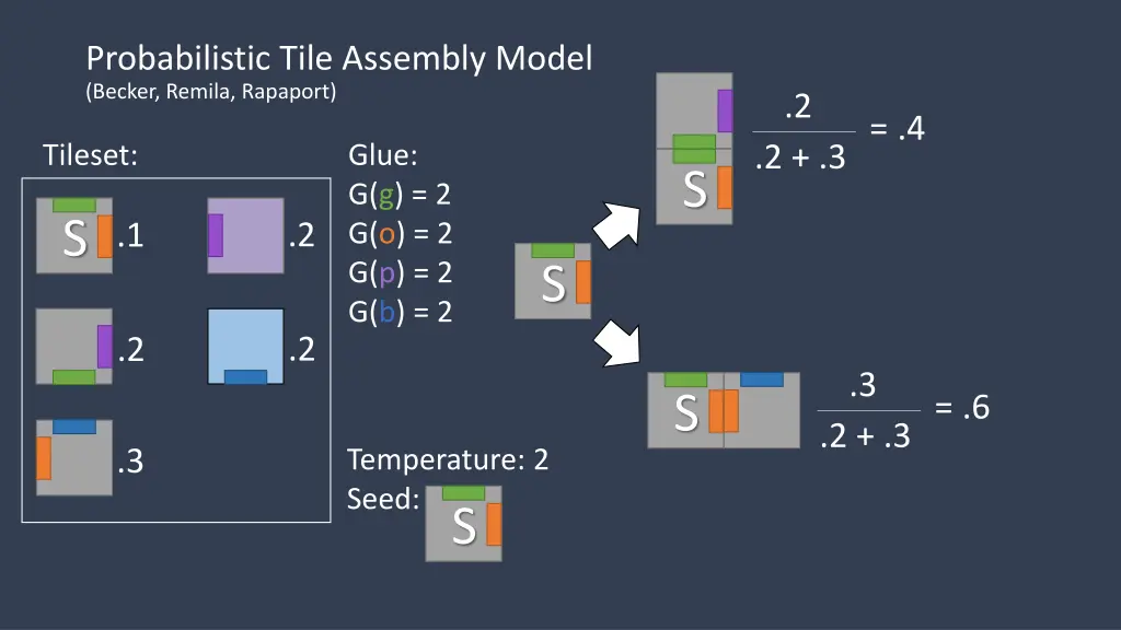 probabilistic tile assembly model becker remila 4