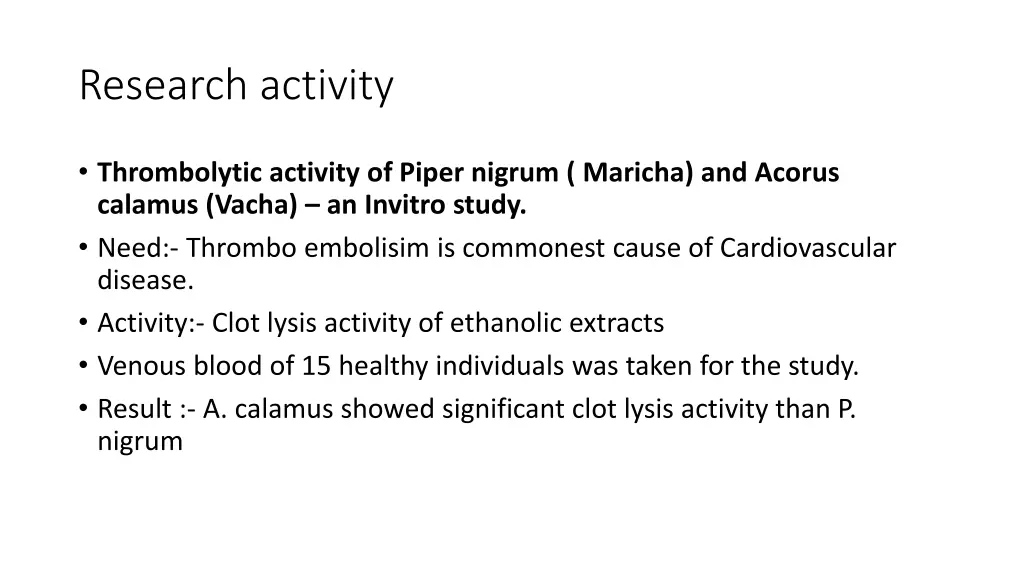 research activity