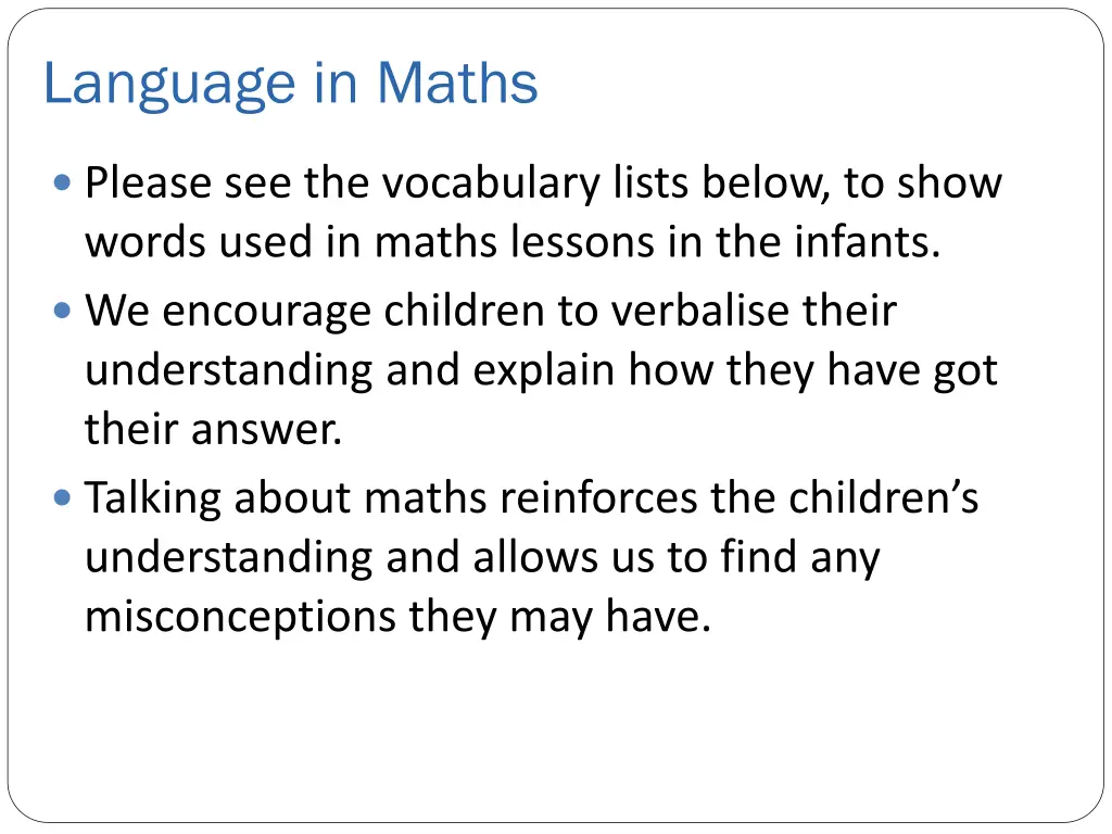language in maths