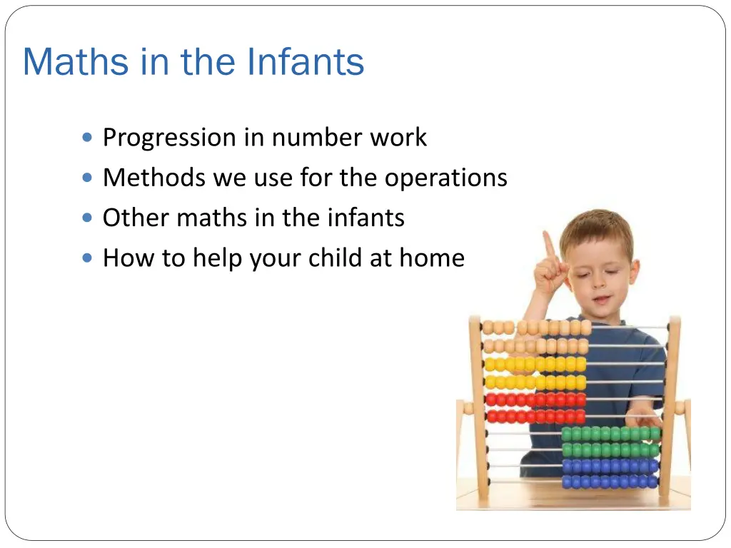 maths in the infants