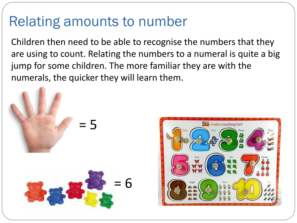 relating amounts to number