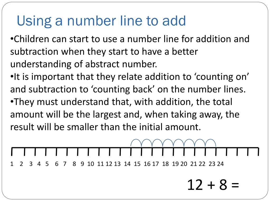 using a number line to add children can start