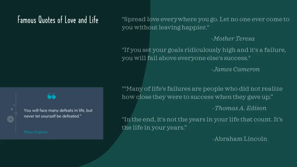 famous quotes of love and life