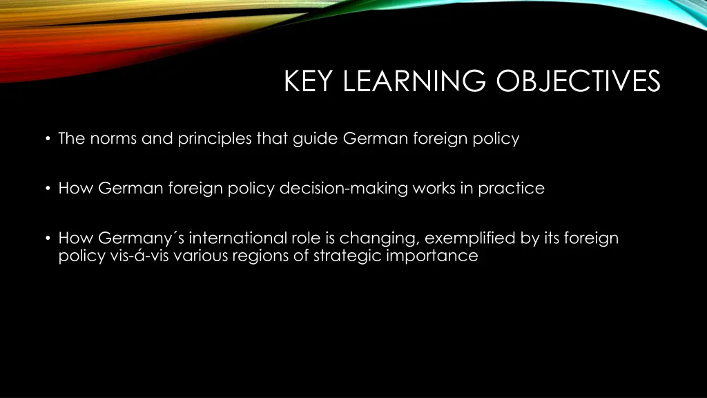 key learning objectives