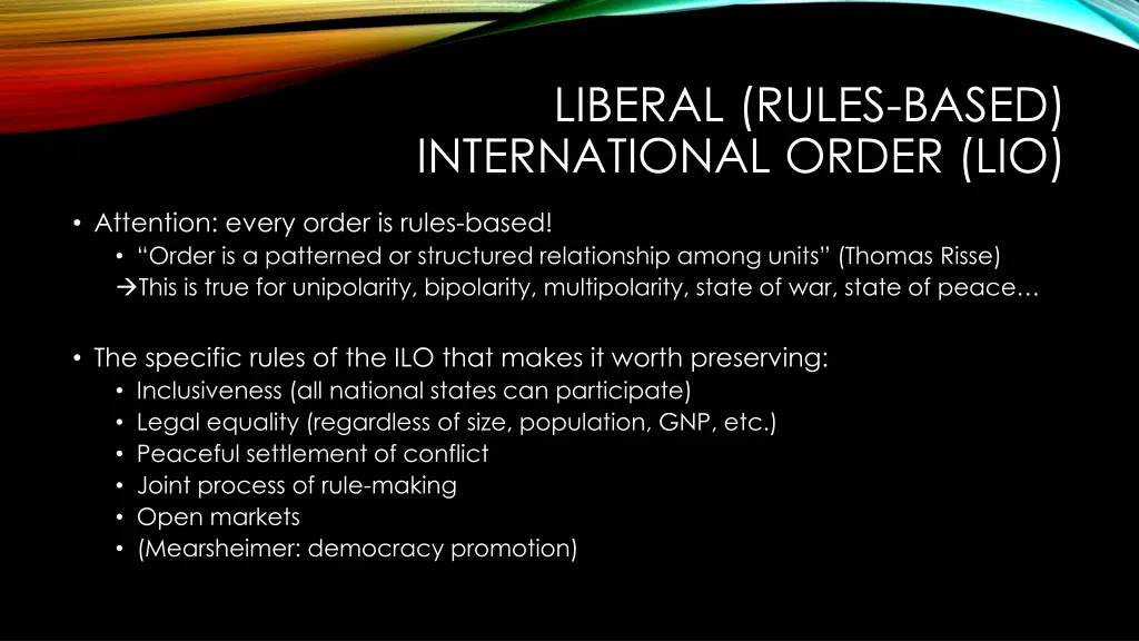 liberal rules based international order lio