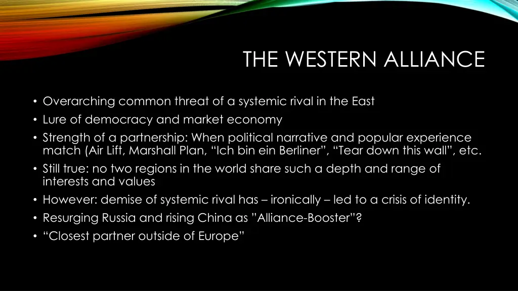 the western alliance