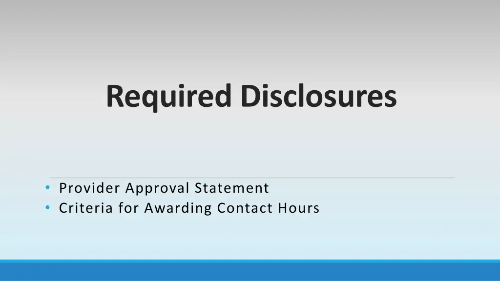 required disclosures