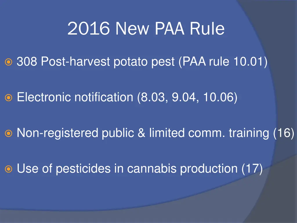 2016 new paa rule