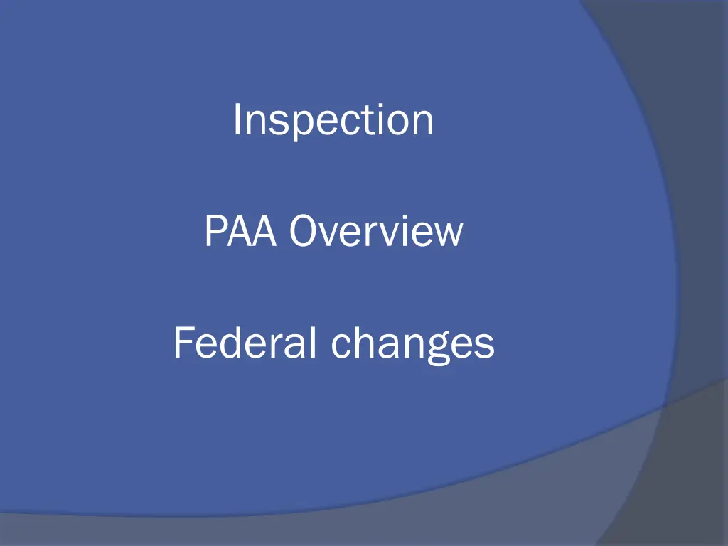 inspection