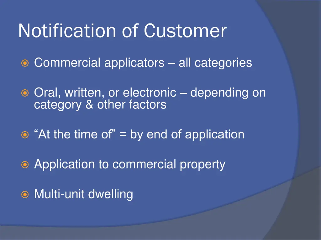 notification of customer