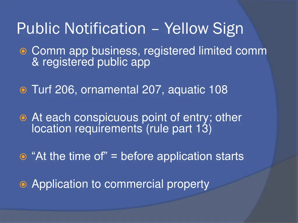 public notification yellow sign