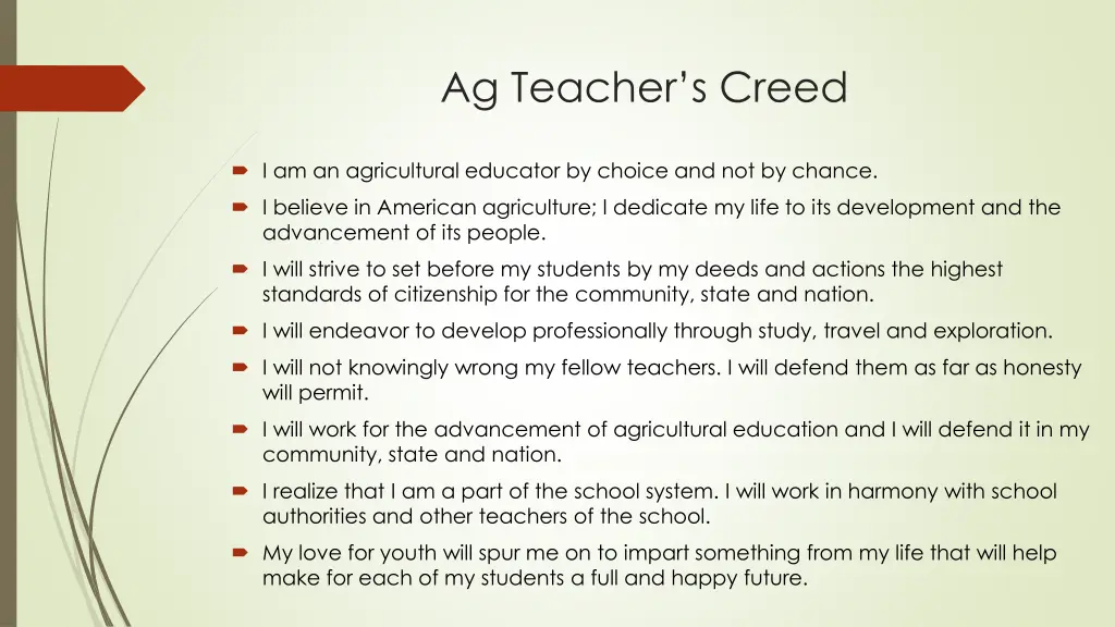 ag teacher s creed