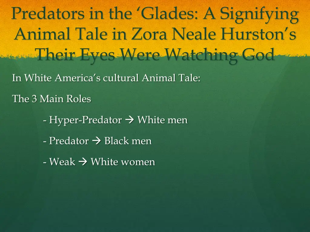 predators in the glades a signifying animal tale