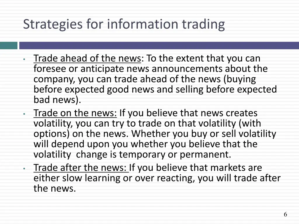 strategies for information trading
