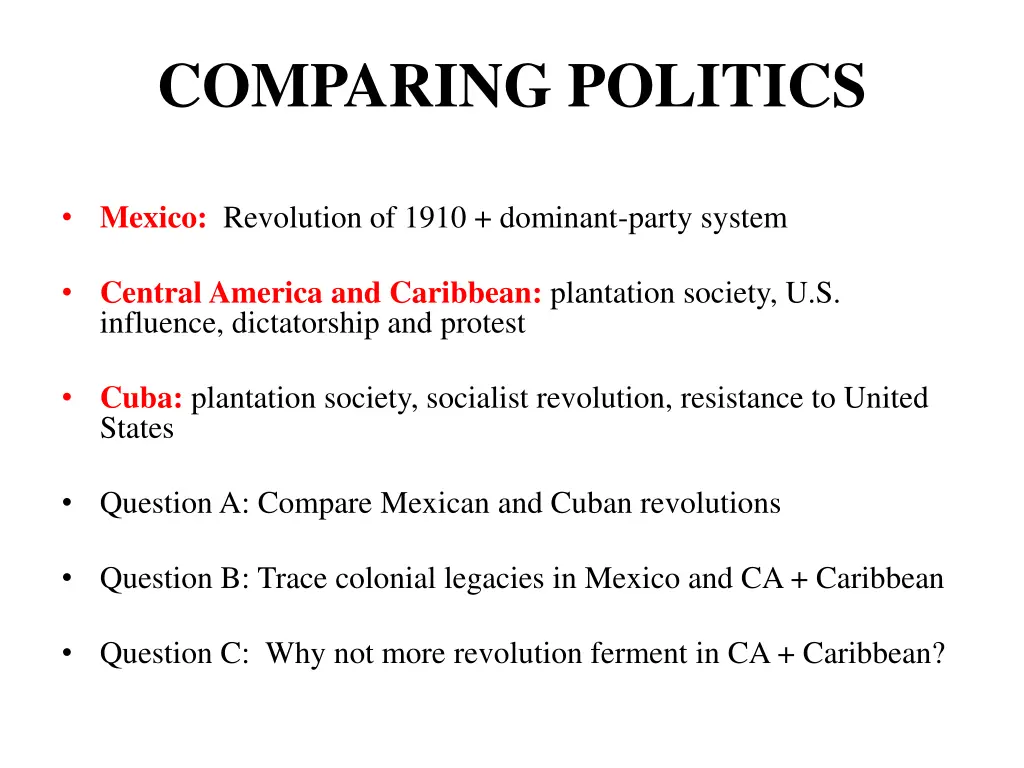 comparing politics