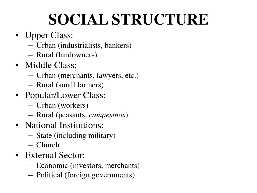 social structure upper class urban industrialists