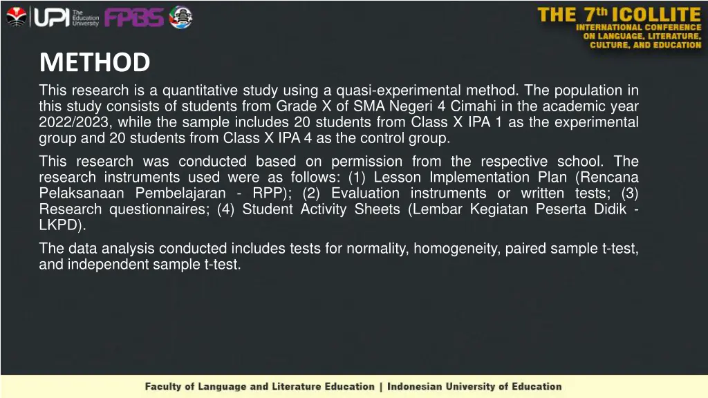 method this research is a quantitative study