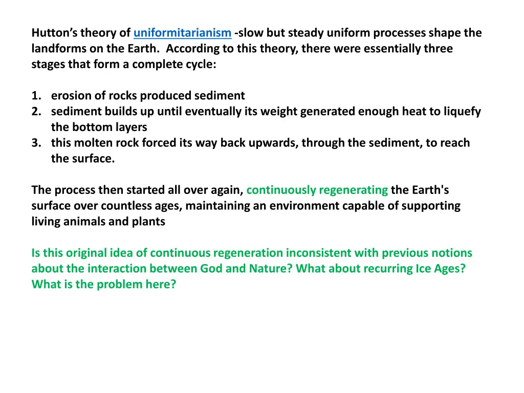 hutton s theory of uniformitarianism slow
