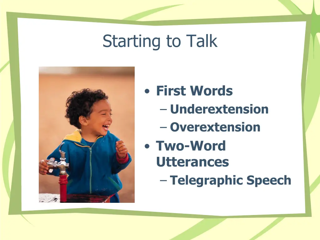 starting to talk