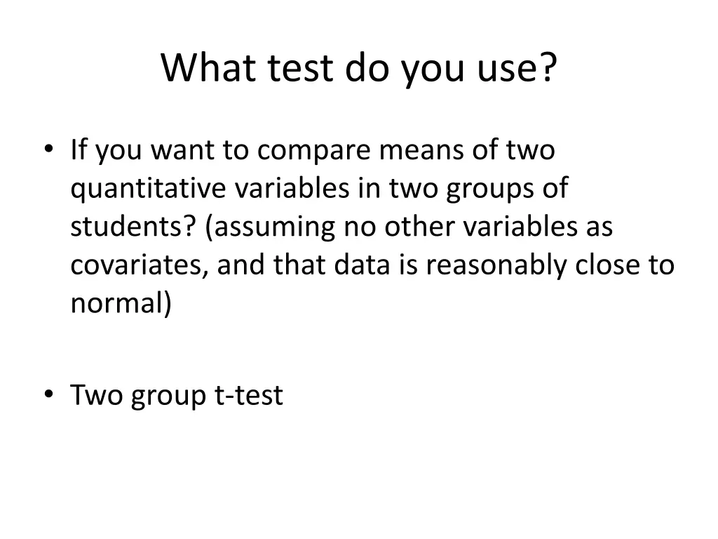 what test do you use 2