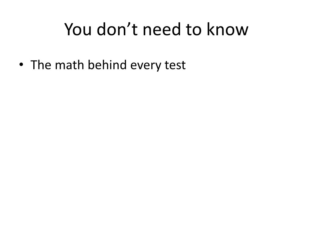 you don t need to know
