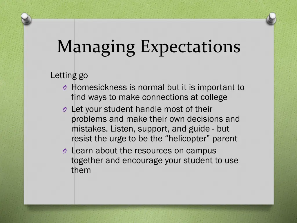 managing expectations 1